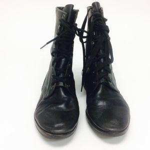 Jeffrey Campbell Acme Black Leather Combat Boots